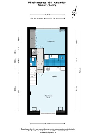Wilhelminastraat 106-4, 1054 WN Amsterdam - Wilhelminastraat 106-4 - Amsterdam - 4e_verdieping - 2D.jpg