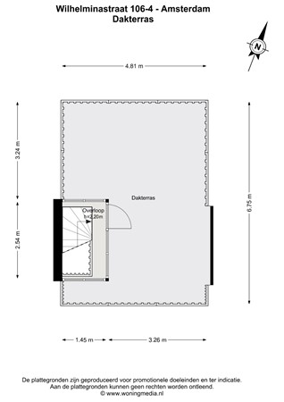 Wilhelminastraat 106-4, 1054 WN Amsterdam - Wilhelminastraat 106-4 - Amsterdam - Dakterras - 2D.jpg