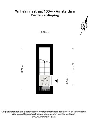 Wilhelminastraat 106-4, 1054 WN Amsterdam - Wilhelminastraat 106-4 - Amsterdam - 3e_verdieping - 2D.jpg