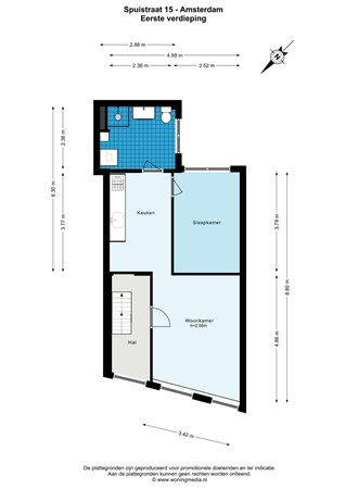 Spuistraat 15A, 1012 SP Amsterdam - Spuistraat 15 - Amsterdam - Eerste verdieping - 2D.jpg