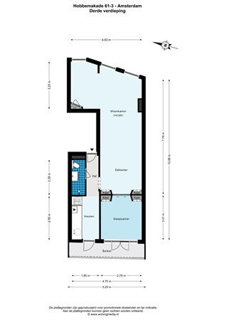 Hobbemakade 61-3, 1071 XL Amsterdam - Hobbemakade 61-3 - Amsterdam - Derde verdieping - 2D.jpg