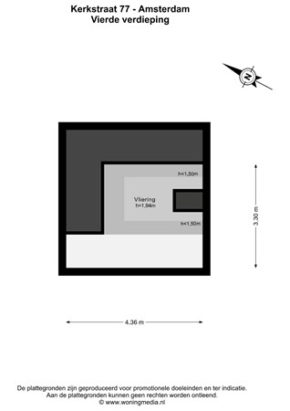 Kerkstraat 77, 1017 GC Amsterdam - Kerkstraat 77 - Amsterdam - Vierde verdieping - 2D.jpg