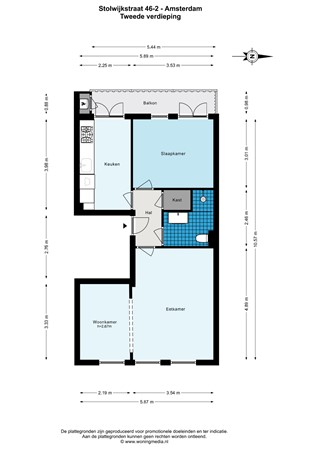 Stolwijkstraat 46-2, 1059 XZ Amsterdam - Stolwijkstraat 46-2 - Amsterdam - Tweede verdieping - 2D.jpg