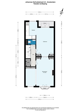 Johannes Verhulststraat 4-2, 1071 NC Amsterdam - Johannes Verhulststraat 4-2 - Amsterdam - 2e_verdieping - 2D.jpg