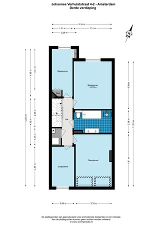 Johannes Verhulststraat 4-2, 1071 NC Amsterdam - Johannes Verhulststraat 4-2 - Amsterdam - 3e_verdieping - 2D.jpg