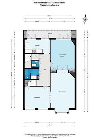 Geleenstraat 46-2, 1078 LG Amsterdam - Geleenstraat 46-2 - Amsterdam - 2e_verdieping - 2D.jpg