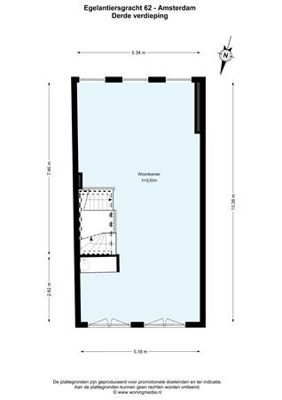 Egelantiersgracht 62, 1015 RM Amsterdam - Egelantiersgracht 62 - Amsterdam - 3e_verdieping - 2D.jpg