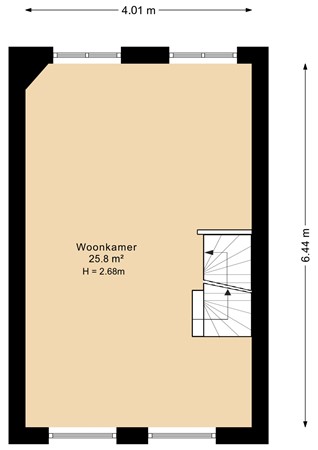 Binnen Oranjestraat 1, 1013 HZ Amsterdam - Eerste verdieping - 2D.jpg