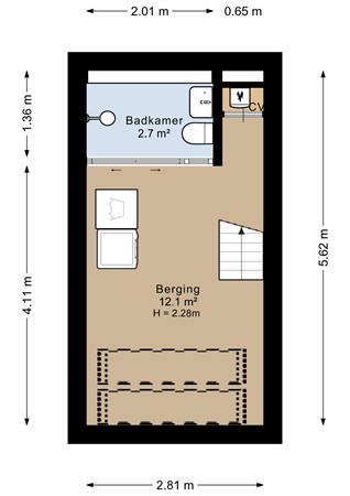 Binnen Oranjestraat 1, 1013 HZ Amsterdam - Kelder - 2D.jpg