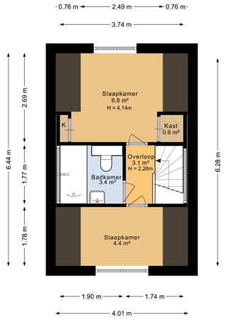 Binnen Oranjestraat 1, 1013 HZ Amsterdam - Tweede verdieping - 2D.jpg