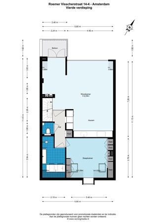 Roemer Visscherstraat 14-4, 1054 EX Amsterdam - Roemer Visscherstraat 14-4 - Amsterdam - 4e_verdieping - 2D.jpg