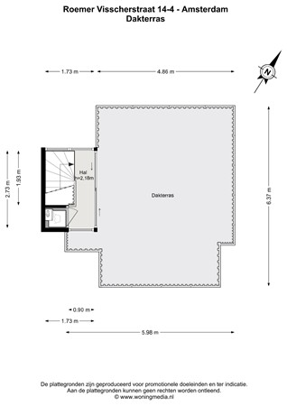 Roemer Visscherstraat 14-4, 1054 EX Amsterdam - Roemer Visscherstraat 14-4 - Amsterdam - Dakterras - 2D.jpg