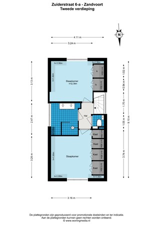 Zuiderstraat 6A, 2042 GB Zandvoort - Zuiderstraat 6-a - Zandvoort - 2e_verdieping - 2D.jpg