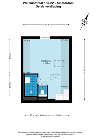 Willemsstraat 135-2V, 1015 JB Amsterdam - Willemsstraat 135-2V - Amsterdam - 3e_verdieping - 2D.jpg