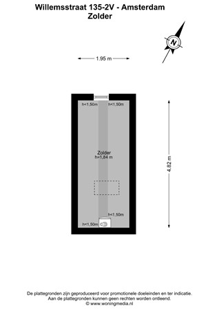 Willemsstraat 135-2V, 1015 JB Amsterdam - Willemsstraat 135-2V - Amsterdam - Zolder - 2D.jpg