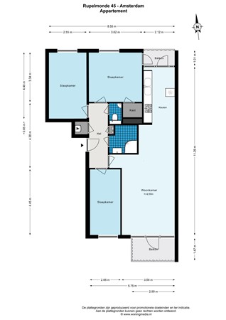 Rupelmonde 45, 1081 GR Amsterdam - Rupelmonde 45 - Amsterdam - Appartement - 2D.jpg