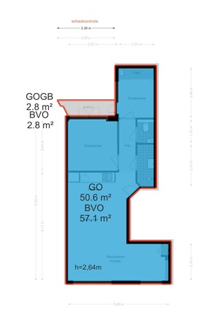 Luzacstraat 9-3, 1051 JB Amsterdam - Luzacstraat 9-3 - Amsterdam - NEN plattegrond - 2D.jpg
