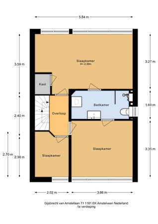 Gijsbrecht van Amstellaan 71, 1181 EK Amstelveen - Gijsbrecht van Amstellaan 71_1e verdieping - 2D.jpg