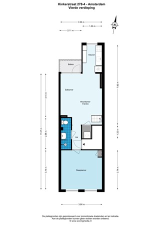Kinkerstraat 278-4, 1053 GB Amsterdam - Kinkerstraat 278-4 - Amsterdam - 4e_verdieping - 2D.jpg