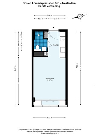 Bos en Lommerplantsoen 5E, 1055 AA Amsterdam - Bos en Lommerplantsoen 5-E - Amsterdam - 1e_verdieping - 2D.jpg