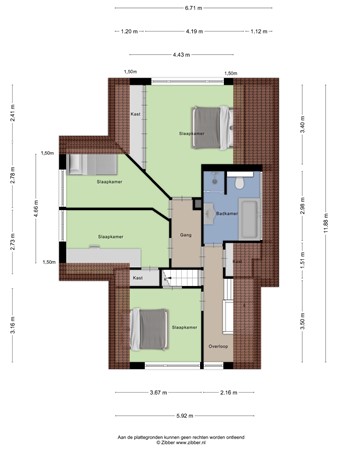 Floorplan - Dijkstraat 151, 3904 DC Veenendaal