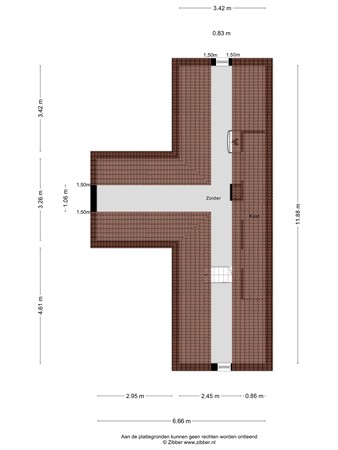 Floorplan - Dijkstraat 151, 3904 DC Veenendaal