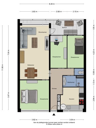 Floorplan - Zuiderkruis 678, 3902 XV Veenendaal