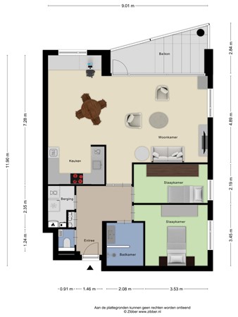 Floorplan - Vogelenzang 4-4, 3911 AR Rhenen