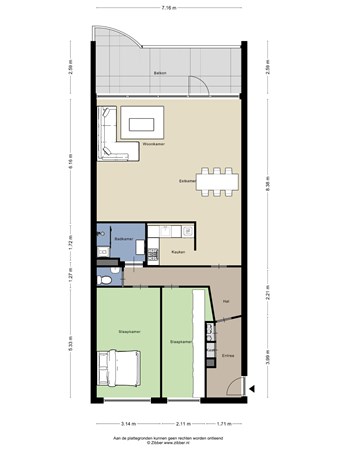 Floorplan - Hooilandplein 75, 6708 RT Wageningen