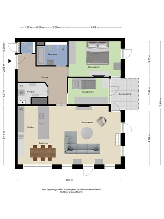 Floorplan - Rhenendael 124, 3911 RM Rhenen