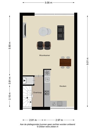 Floorplan - Zwarteweg 37, 3911 AP Rhenen