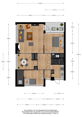 Floorplan - Van der Waalsstraat 40II, 6706 JR Wageningen