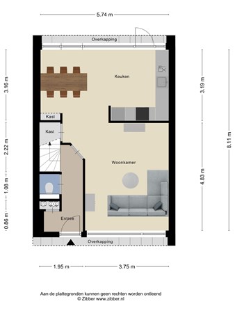 Floorplan - Tweespan 64, 3902 GH Veenendaal