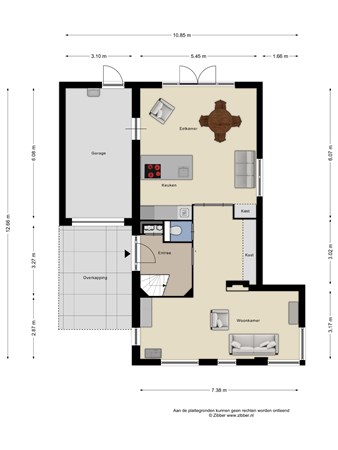 Floorplan - Watersnip 13, 4021 JP Maurik