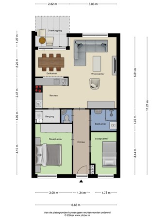 Floorplan - Blauwgras 1-08, 3902 AB Veenendaal