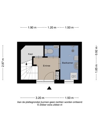 Floorplan - Achterkerkstraat 58B, 3901 DT Veenendaal