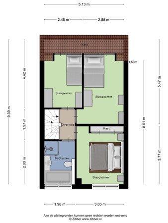 Floorplan - De Toltoren 29, 3912 AG Rhenen