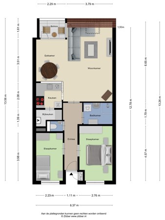 Floorplan - Plantsoenstraat 47, 3911 KA Rhenen