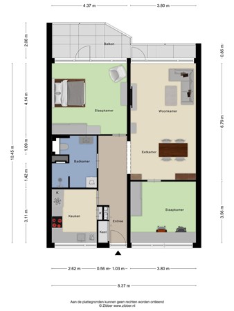 Floorplan - Pollux 263, 3902 TH Veenendaal