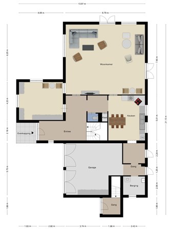 Floorplan - Kerkewijk 262, 3904 JL Veenendaal