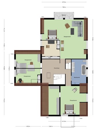 Floorplan - Kerkewijk 262, 3904 JL Veenendaal