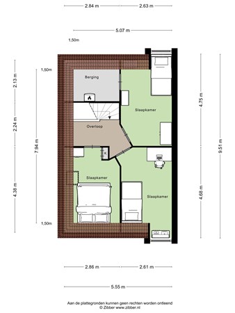 Floorplan - Kerkewijk 57, 3901 EC Veenendaal