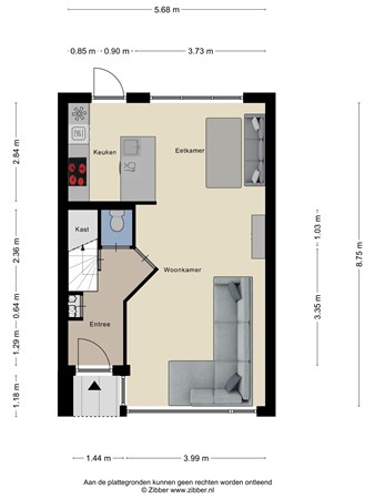 Floorplan - Kantmos 44, 3904 JZ Veenendaal