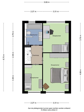 Floorplan - Kantmos 44, 3904 JZ Veenendaal