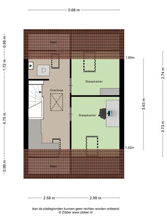 Floorplan - Kantmos 44, 3904 JZ Veenendaal