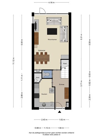 Floorplan - Gruttoweide 20, 6708 BH Wageningen