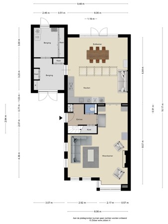 Floorplan - Zijlstrastraat 7, 4043 GL Opheusden