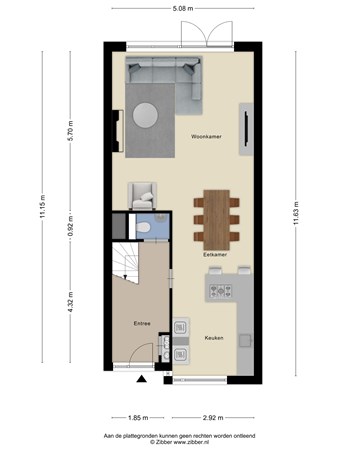 Floorplan - MacBridestraat 55, 3902 KK Veenendaal