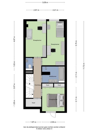 Floorplan - MacBridestraat 55, 3902 KK Veenendaal