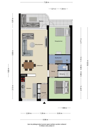 Floorplan - Zuiderkruis 282, 3902 XJ Veenendaal